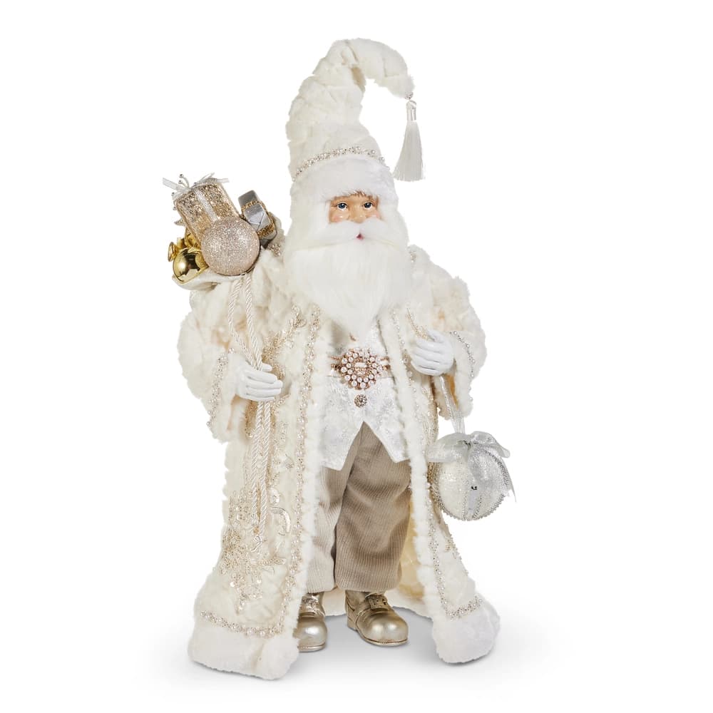 Father Christmas with White Fur Coat