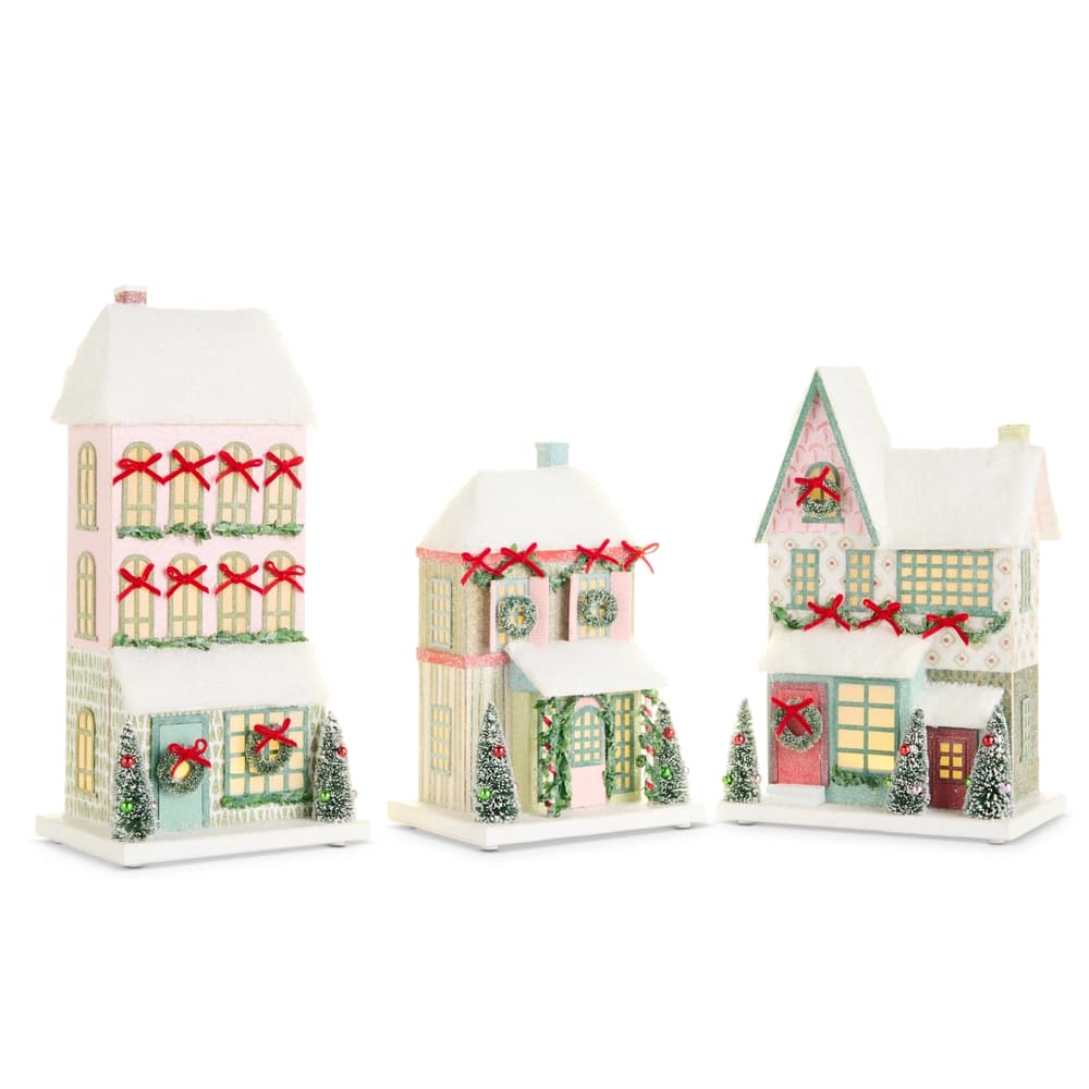 Snowflake Lane Lighted Paper Houses