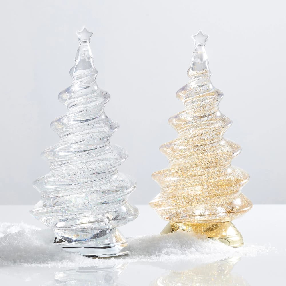 Lighted Gold Spiral Swirling Glitter Tree thumbnail 2